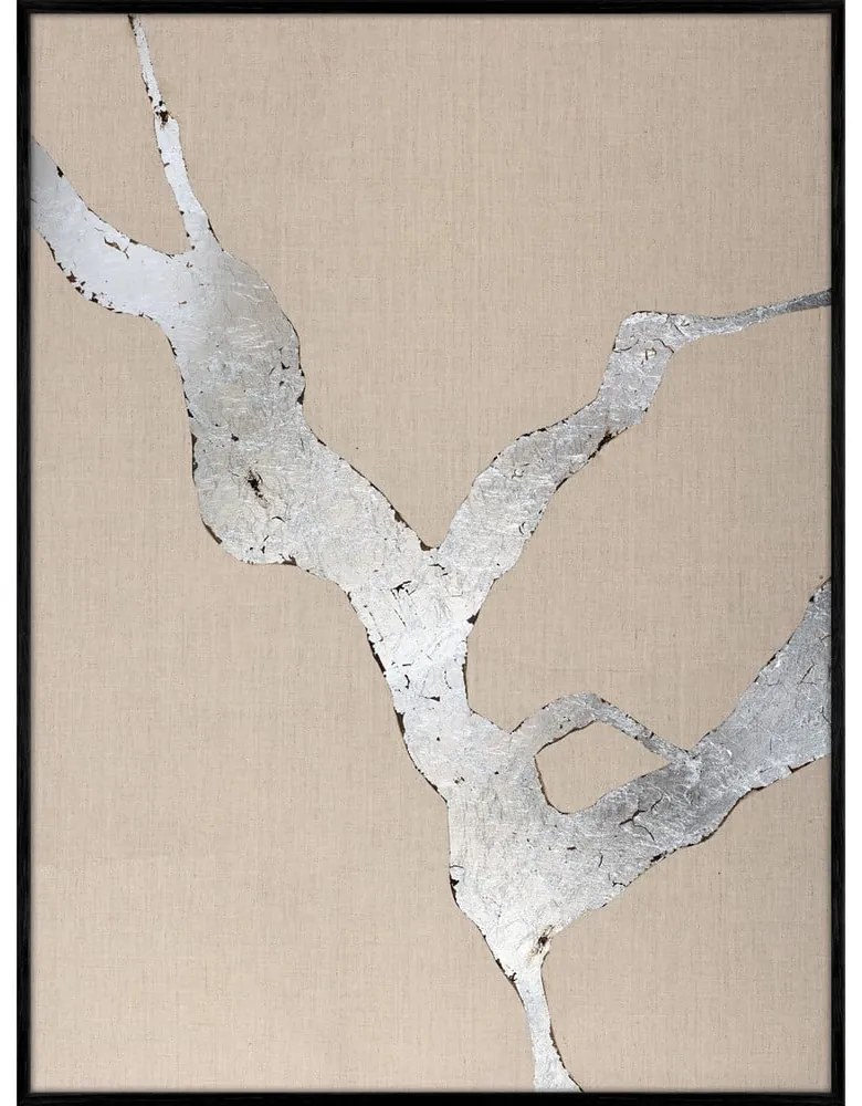 Tablou pictat manual 90x120 cm Wild Horizon Silver – Malerifabrikken