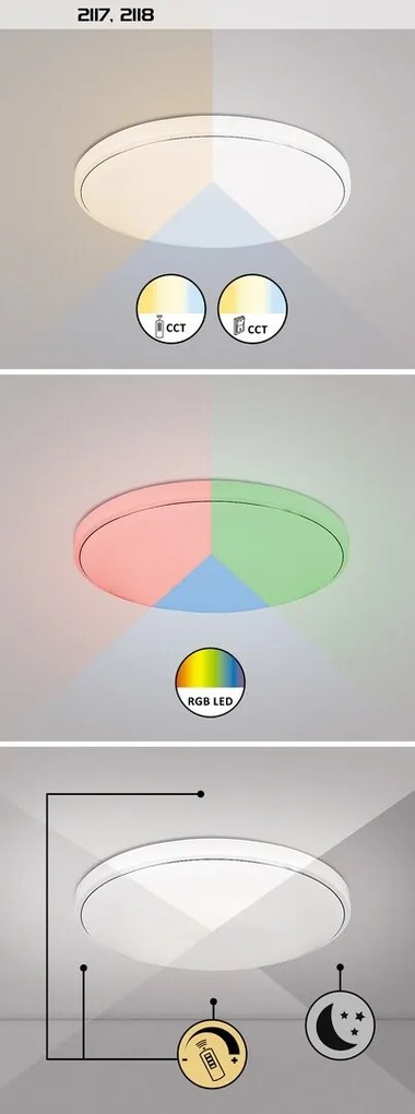 Plafoniera LED RGB cu telecomanda Bruce 59cm