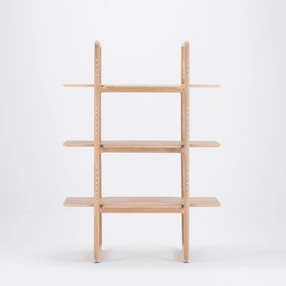 Bibliotecă din lemn masiv de stejar Gazzda Muse, înălțime 140 cm