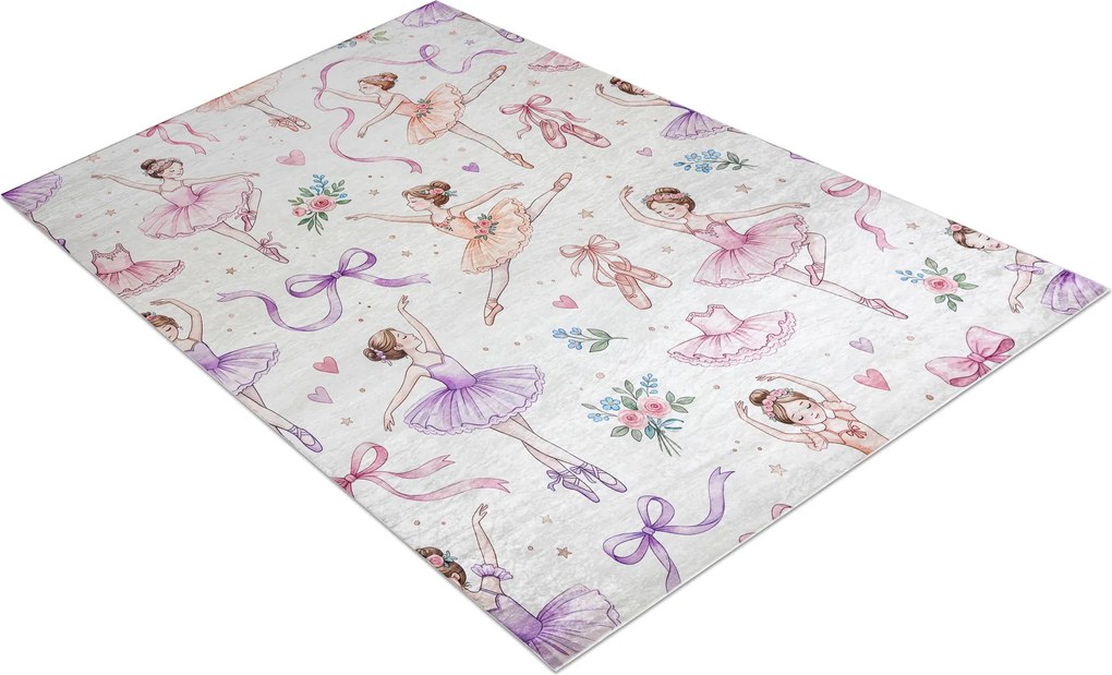 BAMBINO 61600 covor lavabil Balerina, pentru copii anti-alunecare - cremă / roz