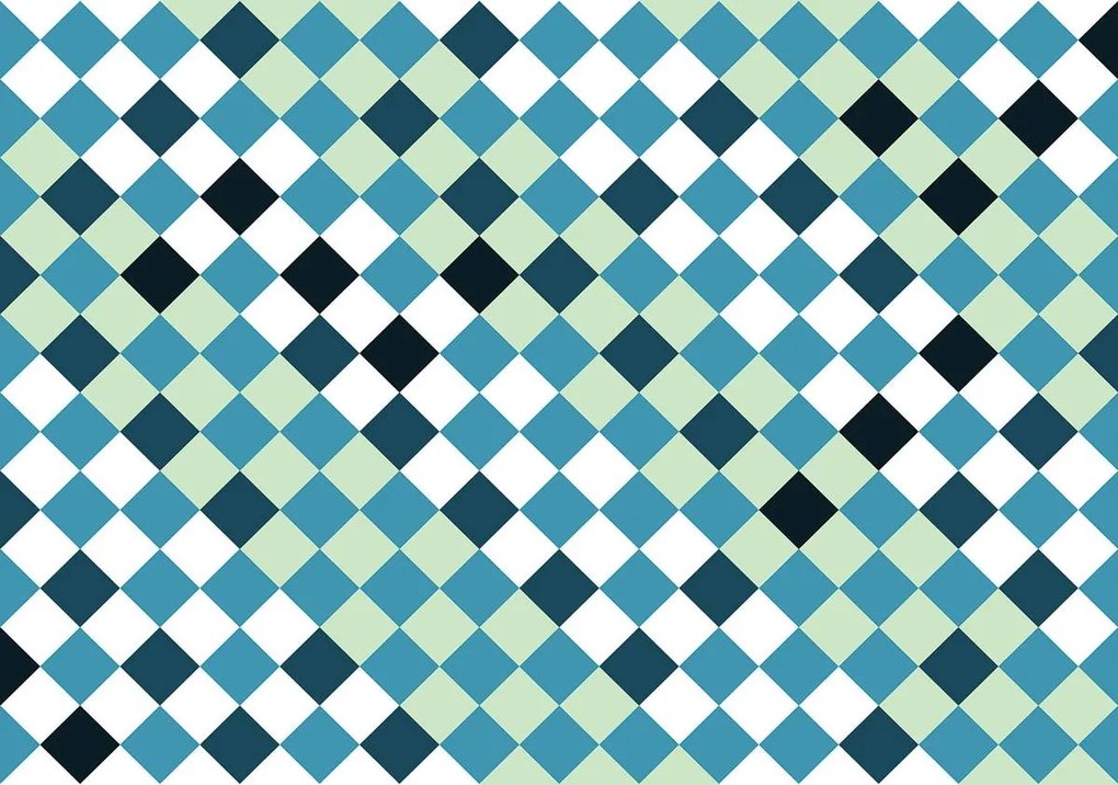 Fototapet - Mozaic - gresie albastră (152,5x104 cm), în 8 de alte dimensiuni noi
