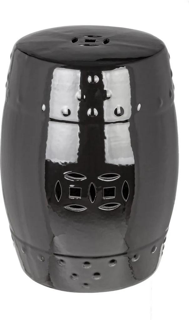 Taburet din ceramica neagra Sfinge Ø 33 cm x 46 h