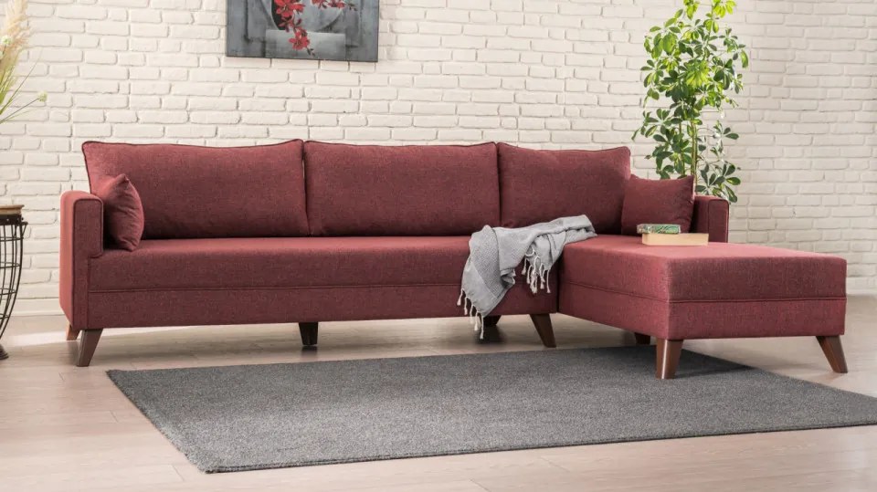 Coltar pe Dreapta, Cadru de Lemn / MDF, Bella, Bordo