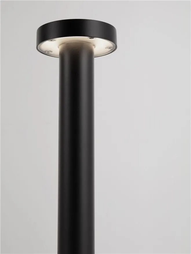 Stalp exterior IP65 LED 2700K GONG negru H-60cm