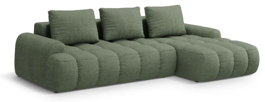 Colțar verde extensibil/cu spațiu de depozitare (cu colț pe partea dreaptă/cu șezlong) Linz – Cosmopolitan Design