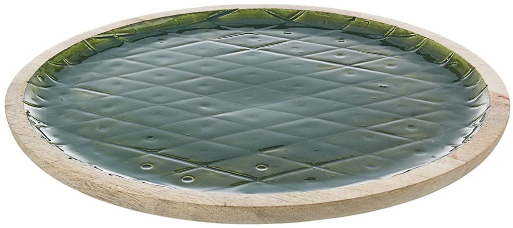 Set 4 platouri lemn mango verde 35x3 cm