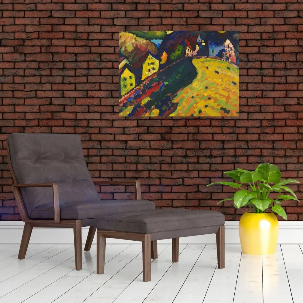 Tablou - Vasily Kandinsky, Houses at Murnau, reproducere (70x50 cm)