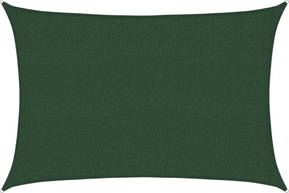 vidaXL Pânză parasolar, verde închis, 2,5x3,5 m, HDPE, 160 g/m²