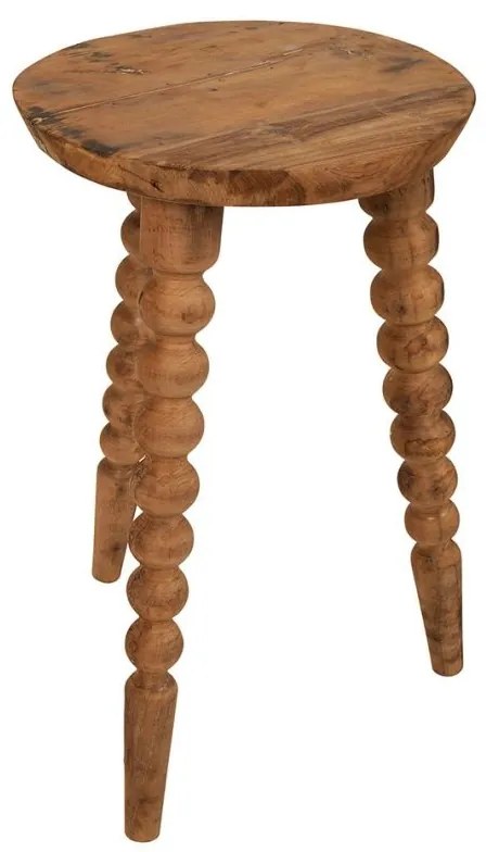 Masuta decorativa, din lemn reciclat, 34 cm, Campagne