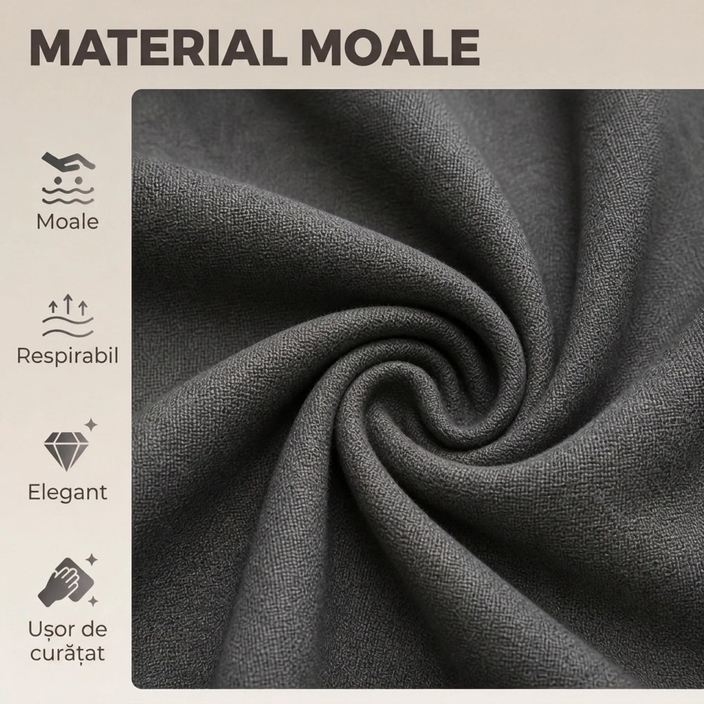 HOMCOM Set 2 Taburete Bar Rotative Catifea, Înălțime Reglabilă, Suport Picioare, Spătar, Bază Metalică, Gri | Aosom Romania