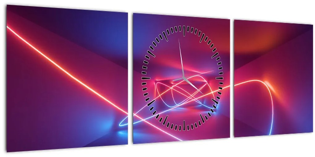 Tablou cu abstracție modernă (cu ceas) (90x30 cm)
