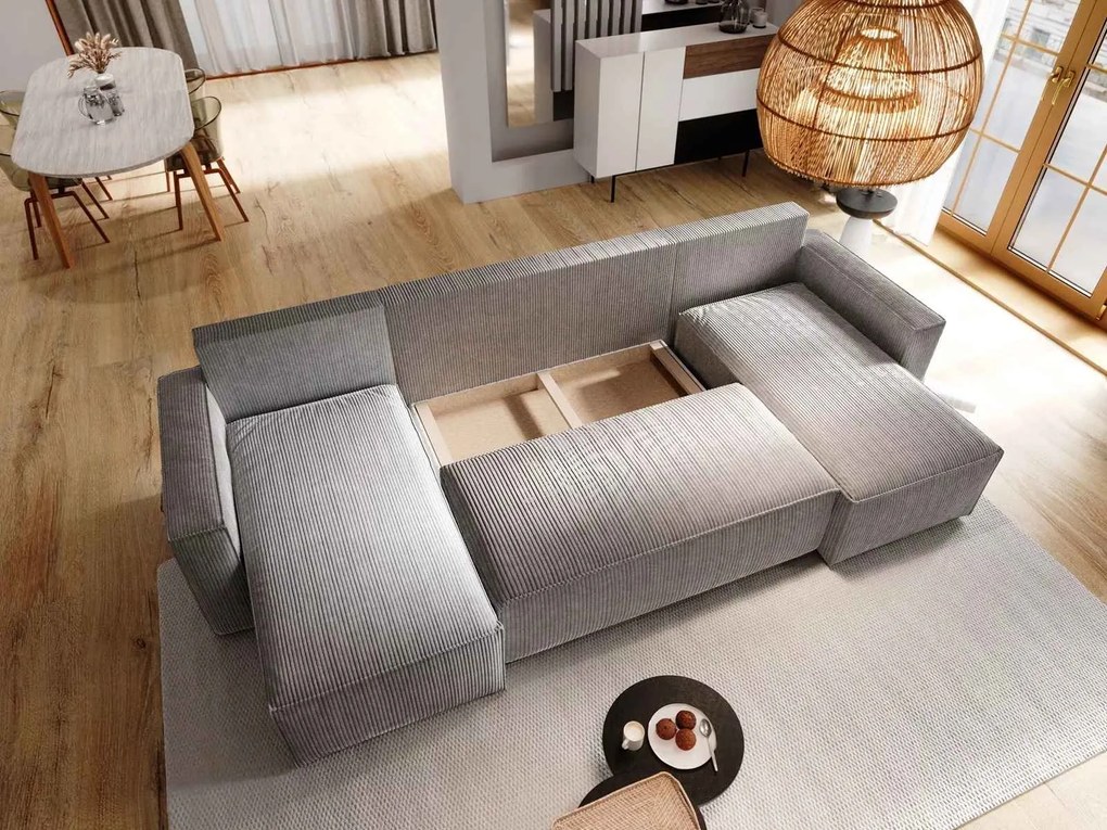 Coltar in forma de U SMART COSARO 295x140 cm, mov deschis
