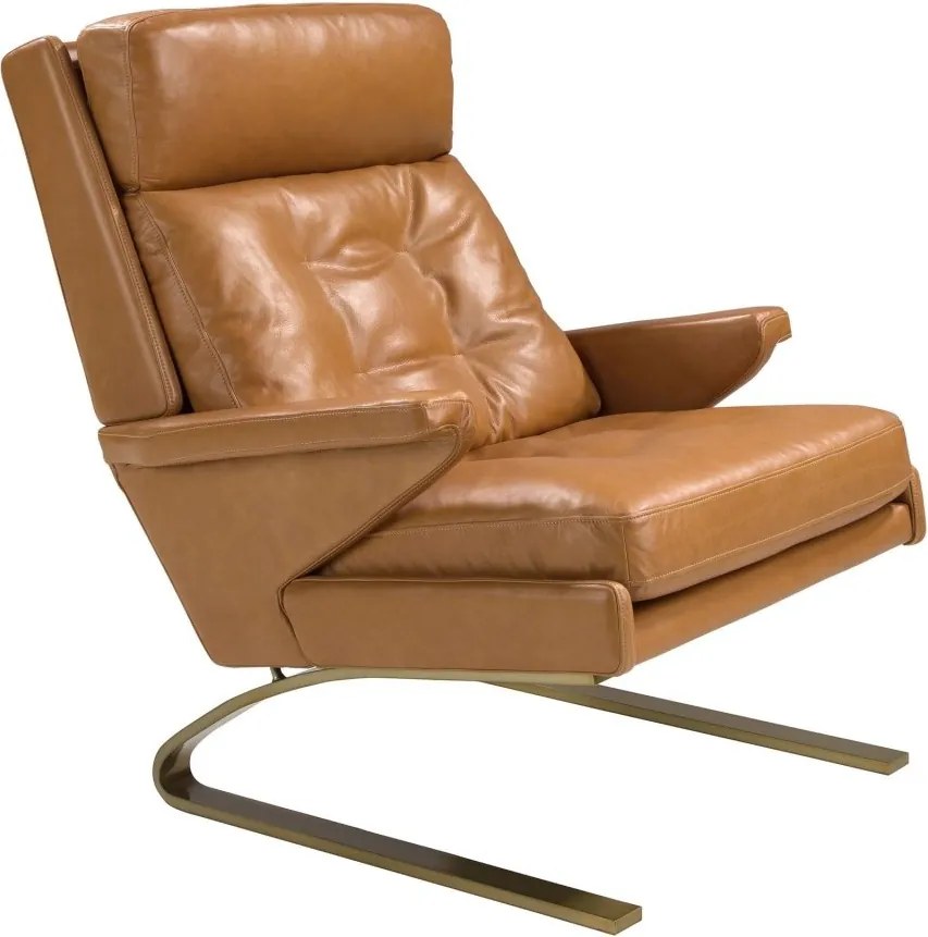 Fotoliu LUX design italian Cowhide camel
