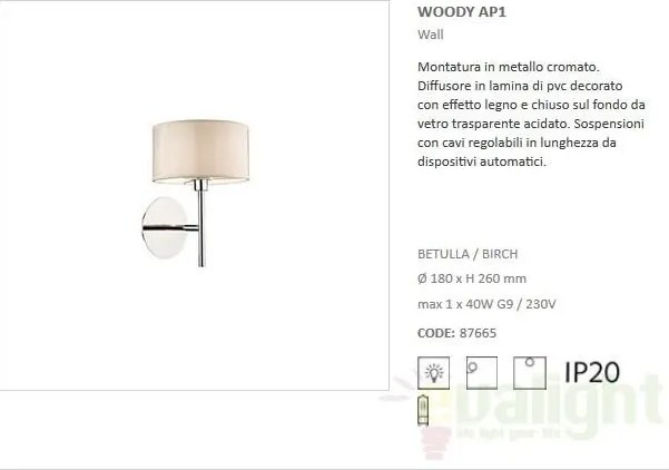 Aplica de perete Woody AP1 087665