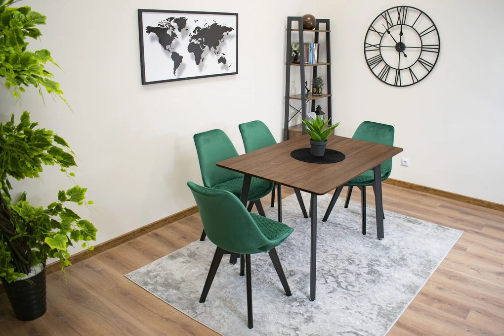 Masa de sufragerie maro cu blat in decor frasin ESTE 120x80