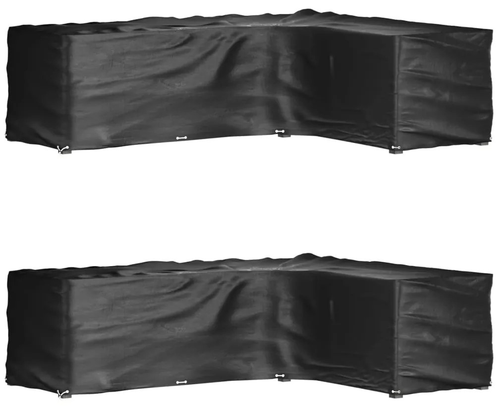 vidaXL Huse mobilier grădină formă L, 2 buc., 16 ocheți, 260x210x80 cm