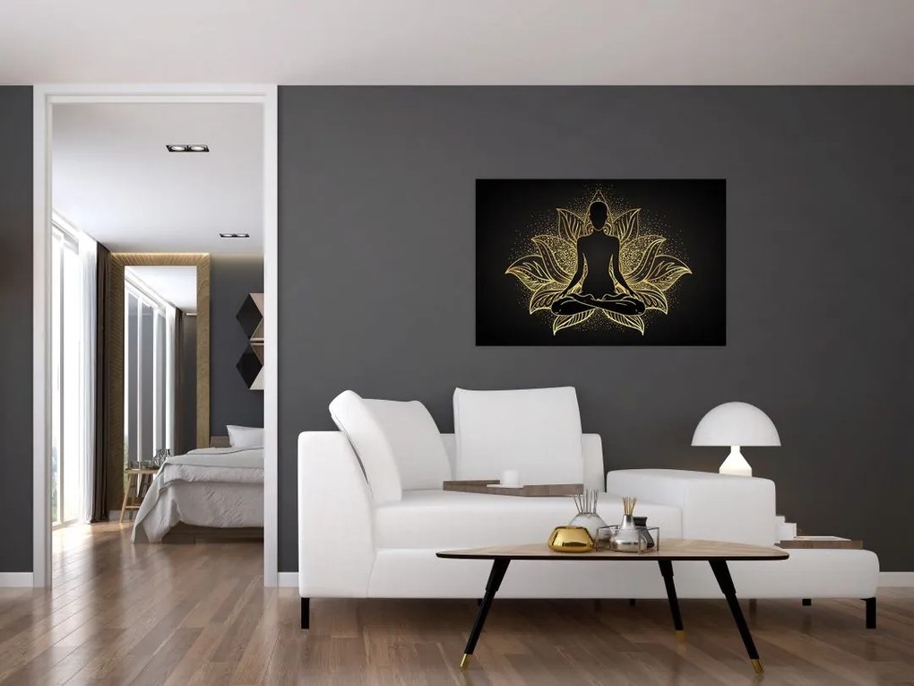Tablou - Silueta într-o floare de lotus (90x60 cm)