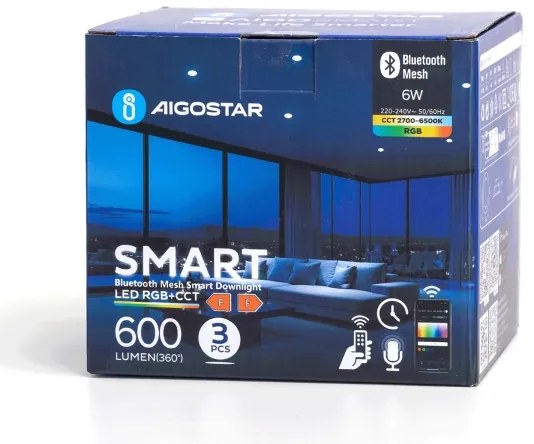 SET 3x corp de iluminat LED RGBW dimabil încastrat Aigostar MESH 6W/230V 2700K-6500K d. 11,5cm