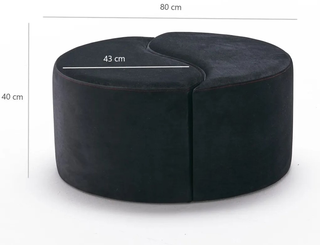 Taburet Alis Pouf negru