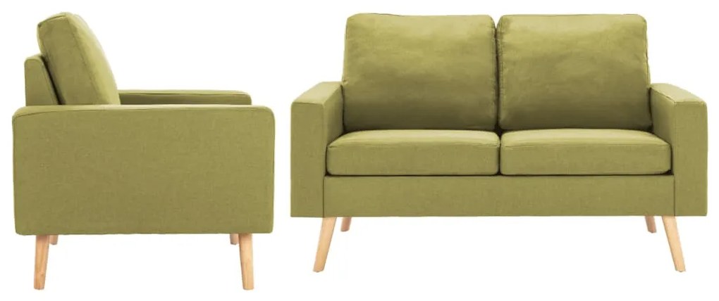 3056619 vidaXL Set de canapele, 2 piese, verde, material textil