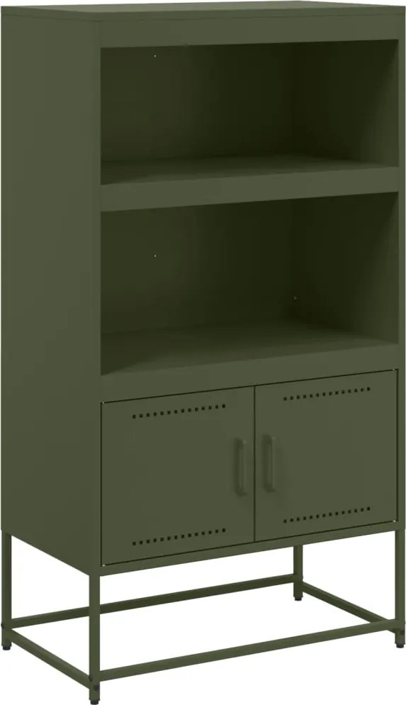 vidaXL Dulap înalt, verde măsliniu, 68,5x38,5x123,5 cm, oțel