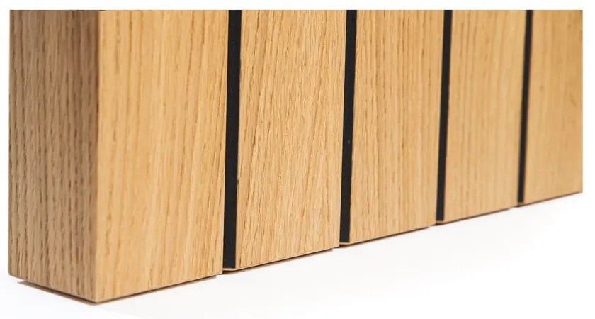 Masă de dining cu blat cu aspect de lemn de stejar 90x160 cm Stripe – Woodman