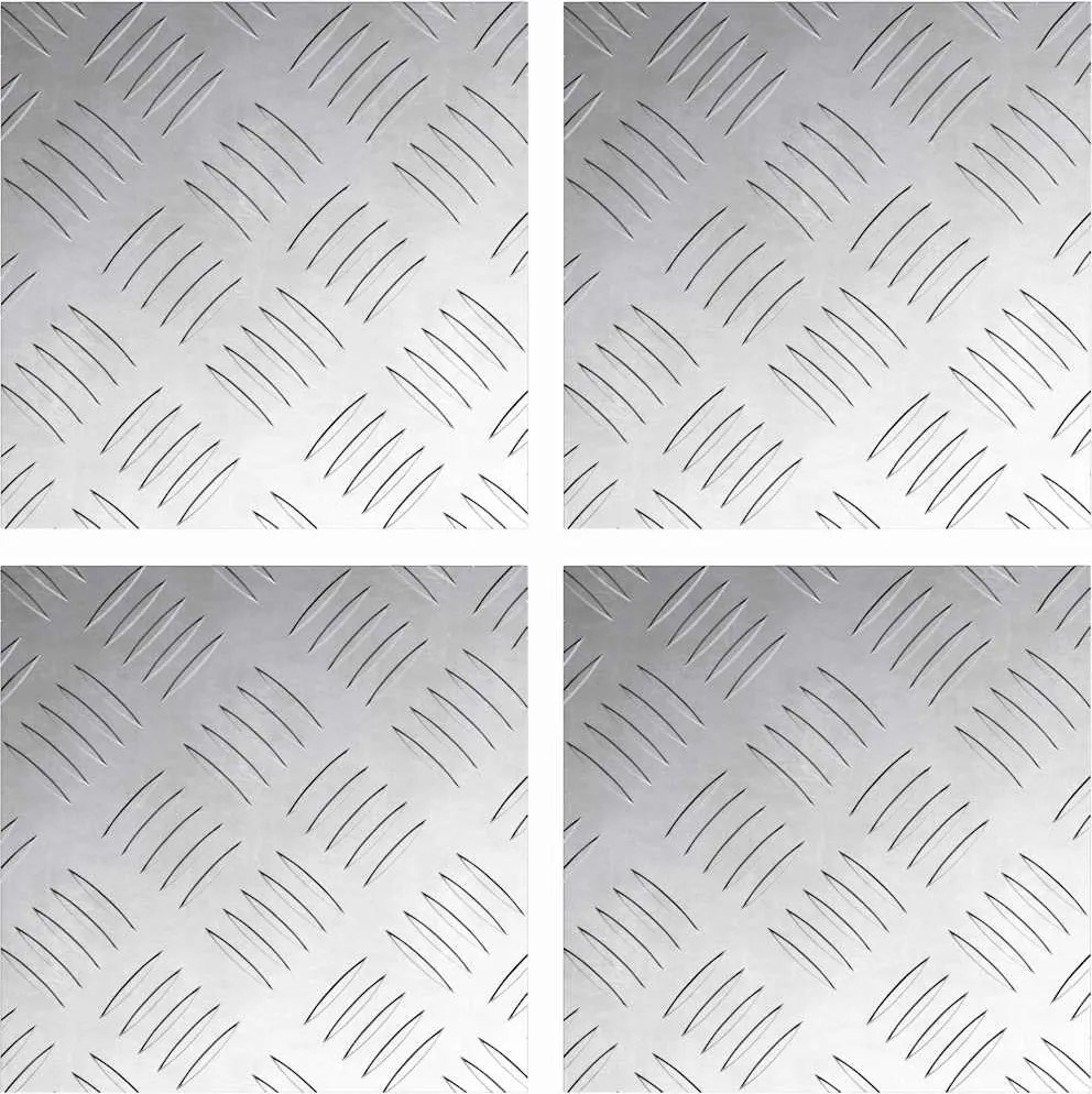 vidaXL Trepte Pătrat 4 pcs Argintiu 20 x 20 cm Aluminiu