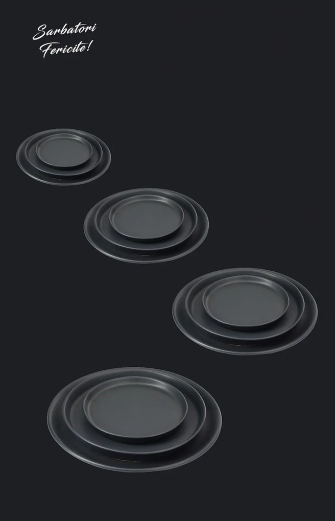 Set Cadou 24 Farfurii Vulcano Evenimente (6 Platouri 30cm, 6 Farfurii 25cm, 6 Farfurii 20cm, 6 boluri 400ml) LA COMANDA 25 de seturi