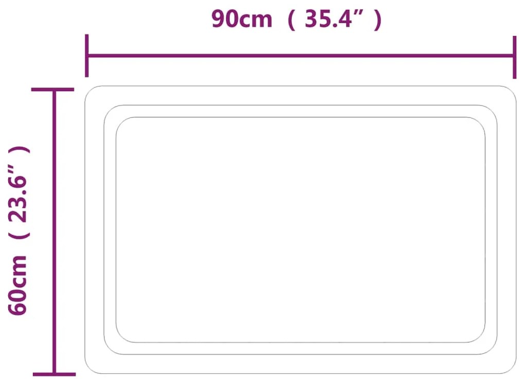 Oglinda de baie cu LED, 60x90 cm