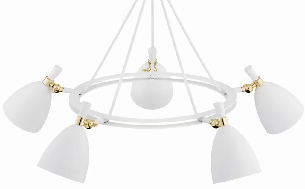 Lustra cu 5 spoturi design modern CHARLOTTE alb