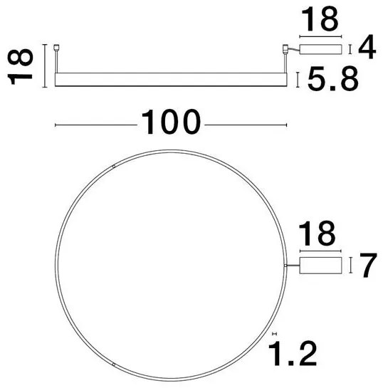 Lustra/Plafoniera LED dimabila design circular MOTIF 100cm