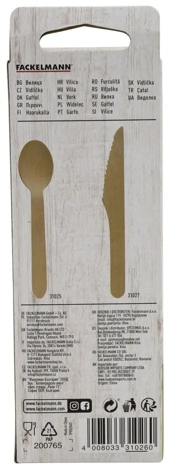 Set 30 furculițe din lemn Fackelmann Nature