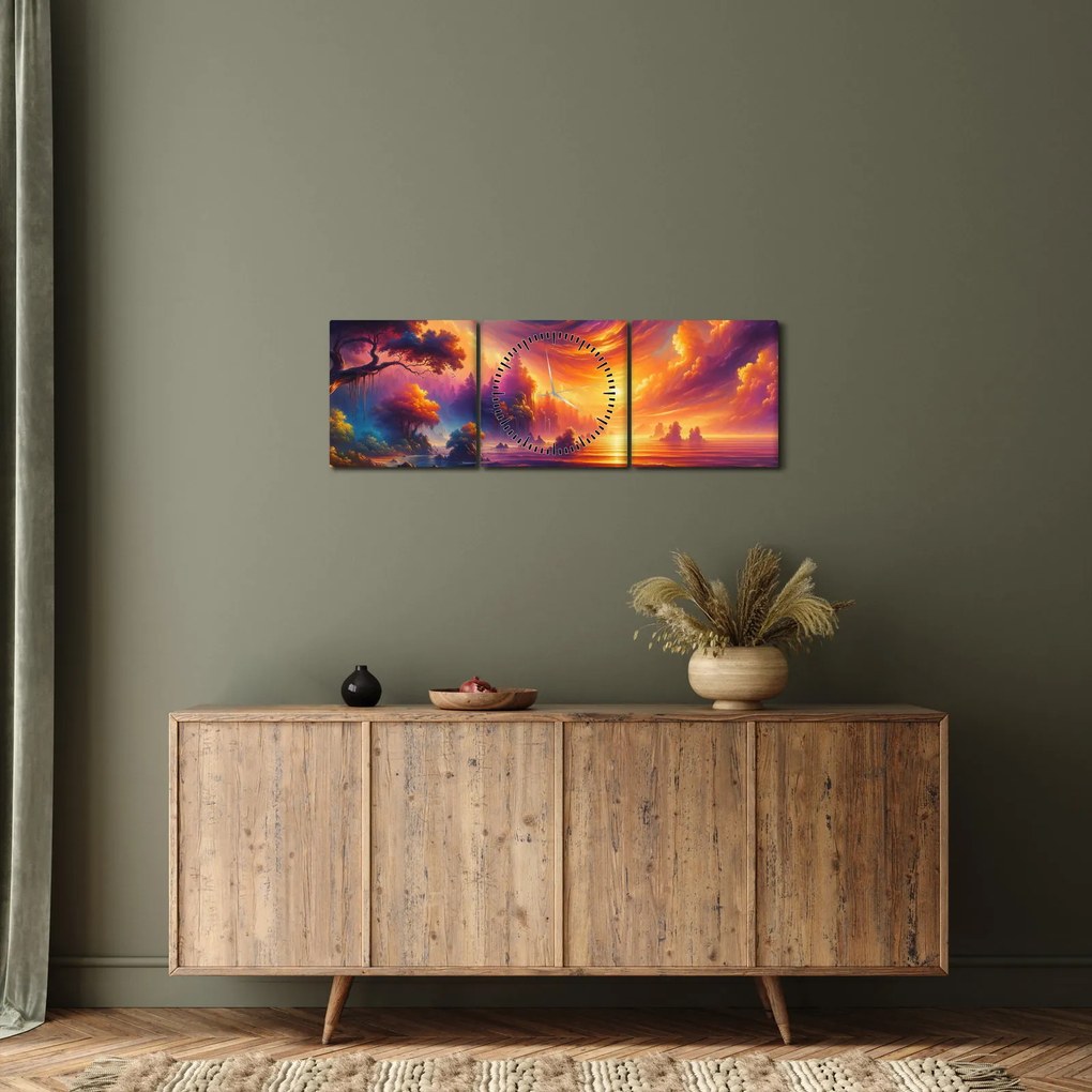 Tablou - Lume magică (cu ceas) (90x30 cm)