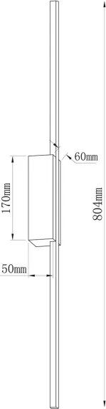 Aplica de perete LED AISHA, 12W/230V, 4000K, negru