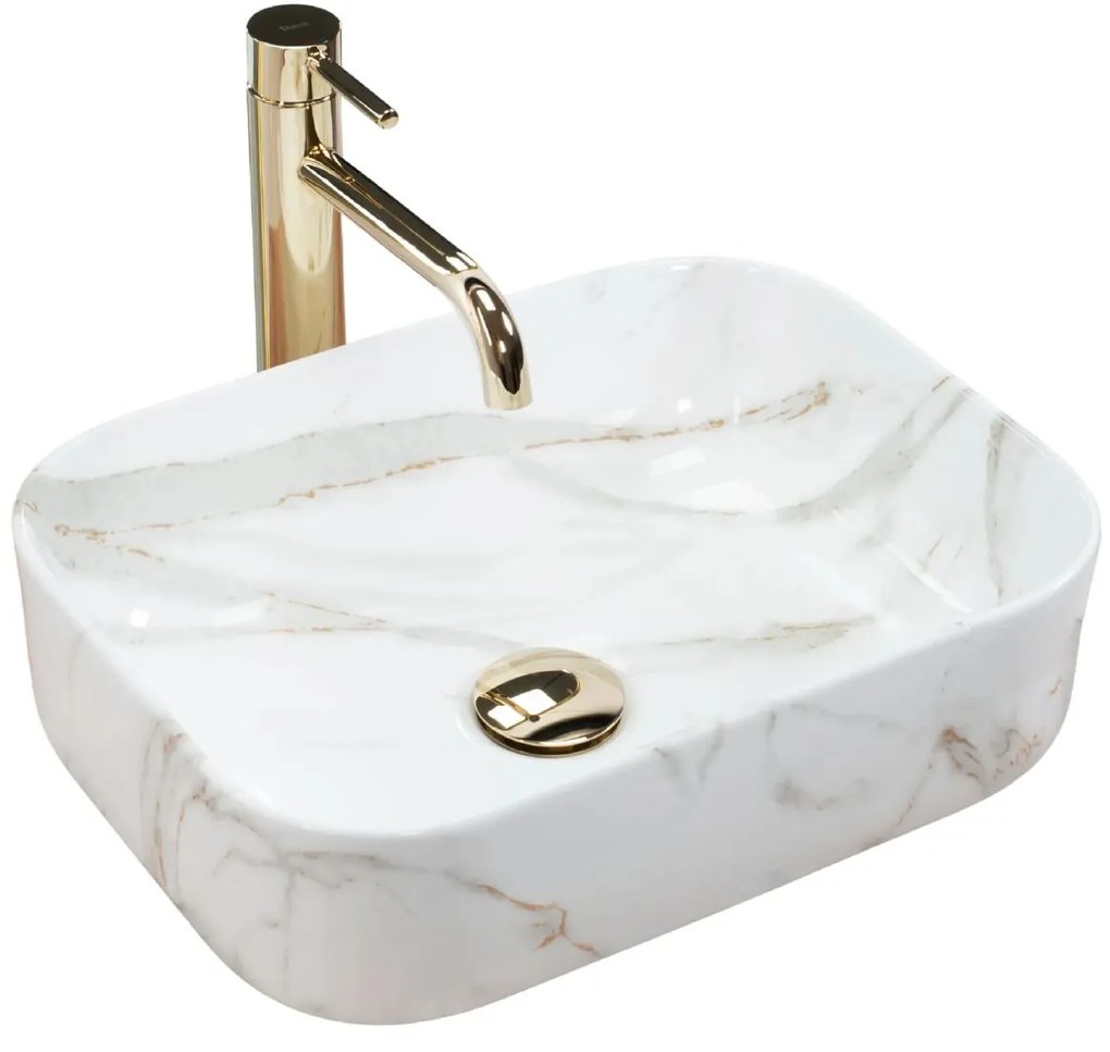 Rea Demi lavoar 40.5x31 cm dreptunghiular de blat gri piatra REA-U5065