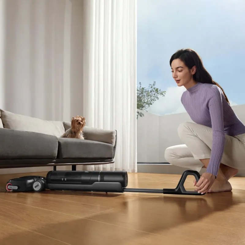 Aspirator vertical DREAME H12 Pro HHR25A, 300W, 0.7/0.9 l, 3 moduri, 35 min, Umed/uscat, Alerte vocale, LED, Uscare mop automată, Negru/gri