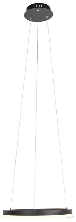 Lampă pendant de design neagră 40 cm inclusiv LED cu dimmer în 3 trepte - Anello