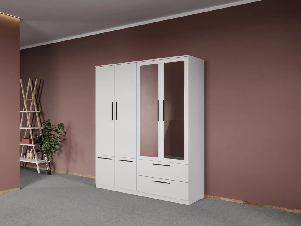 Set mobila dormitor 4 piese Alb Levi C08
