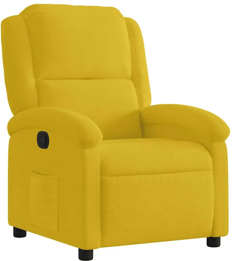 vidaXL Fotoliu rabatabil, galben, catifea