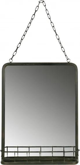 Oglinda dreptunghiulara cu rama din metal neagra Speak, 46,5x35x10 cm
