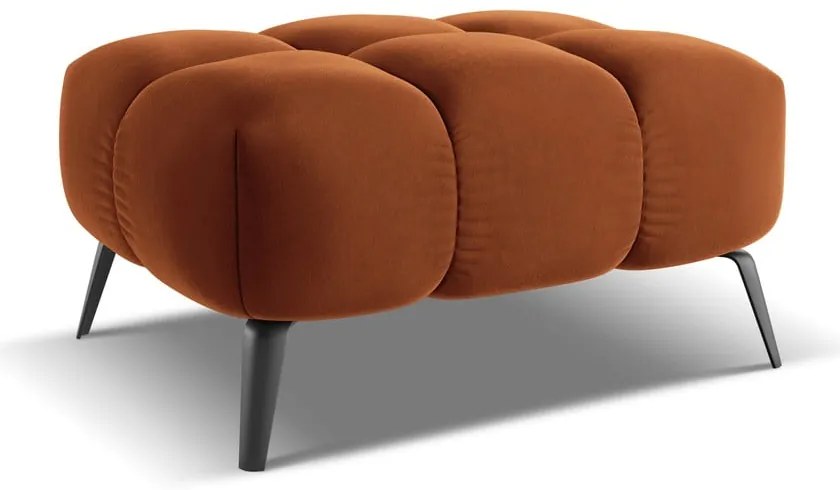 Taburet portocaliu cu tapițerie din catifea Nalu – Makamii