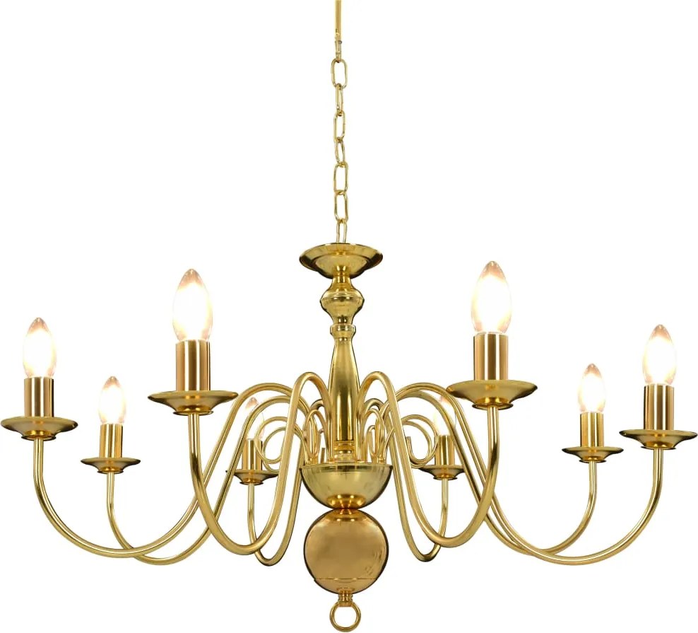 vidaXL Candelabru, auriu, 8 becuri E14