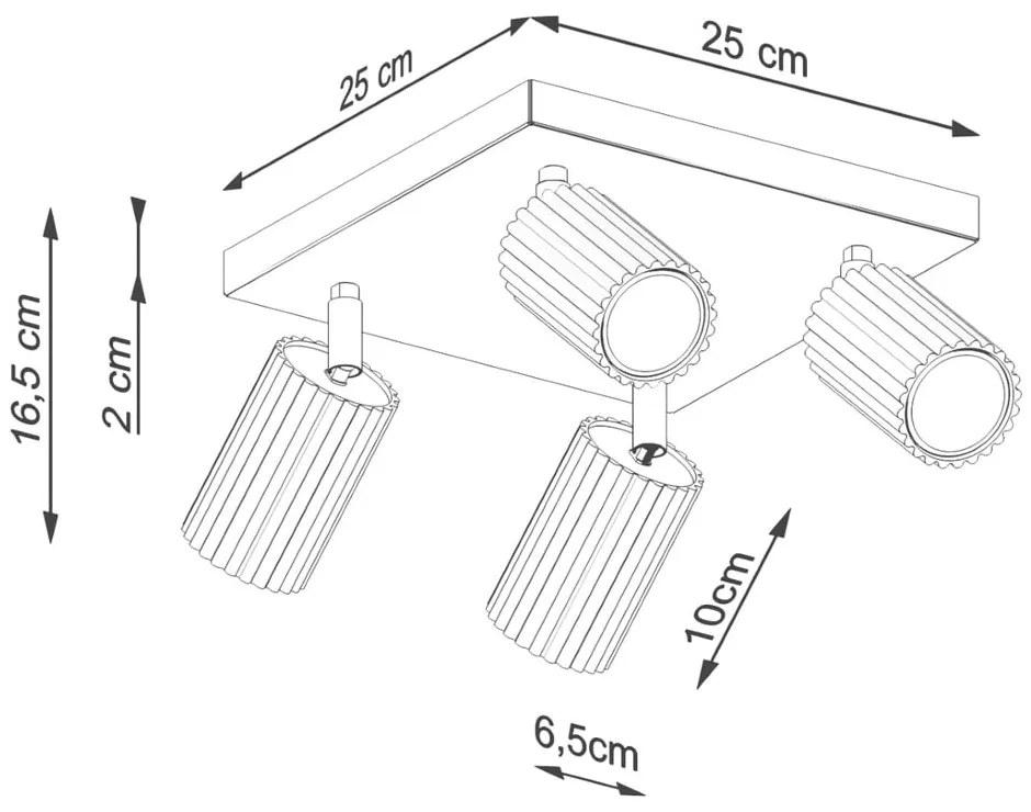 Spot negru din metal ø 6,5 cm Gleam – Sollux