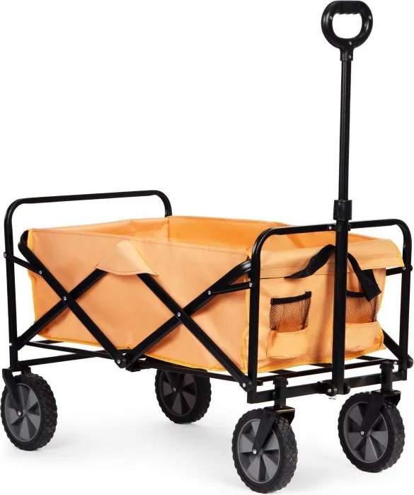 Cărucior de transport pliabil 100 kg – cărucior de grădină și plajă cu roți Portocalie