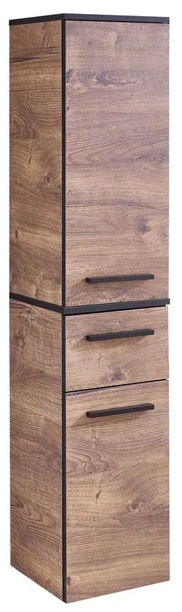 Dulap de baie suspendat cu aspect de lemn de stejar 30x72 cm Set 374 - Pelipal