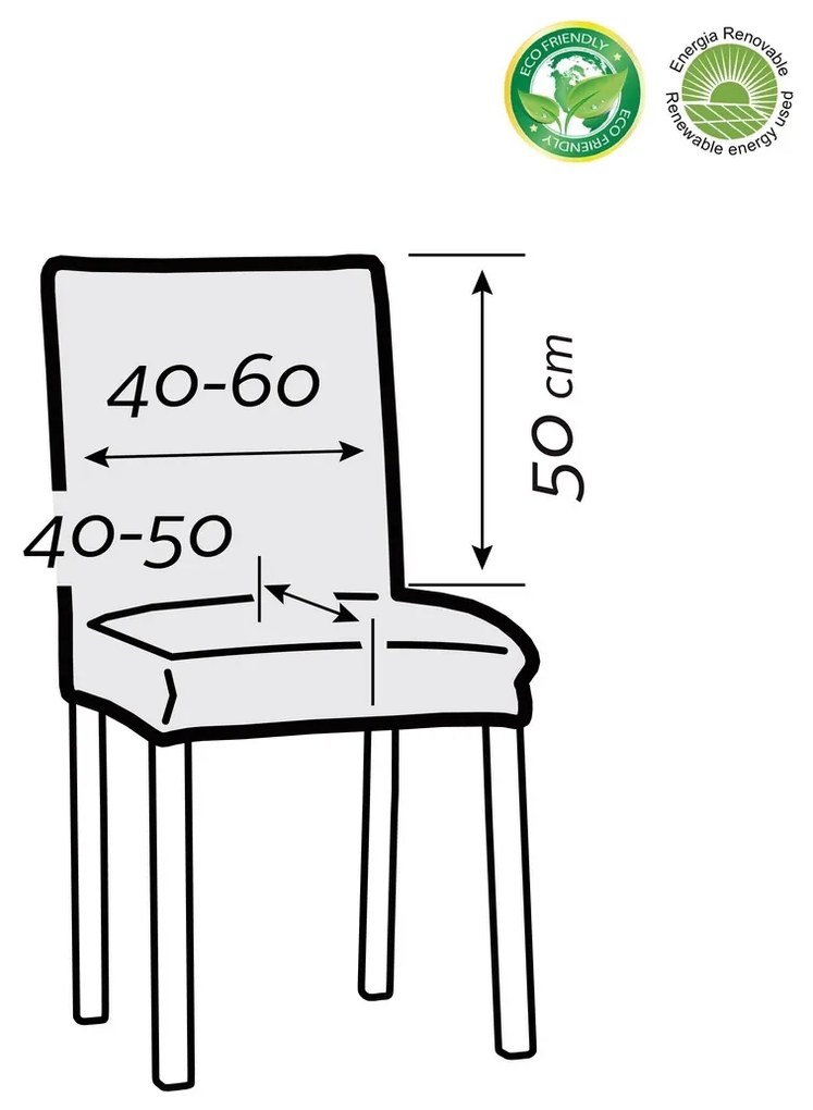 Husă extensibilă pentru scaunul ESTIVELLA bej40-50 cm, set de 2 buc.