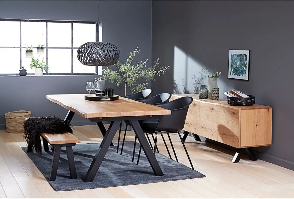 Bancă din lemn de stejar alb Unique Furniture Oliveto