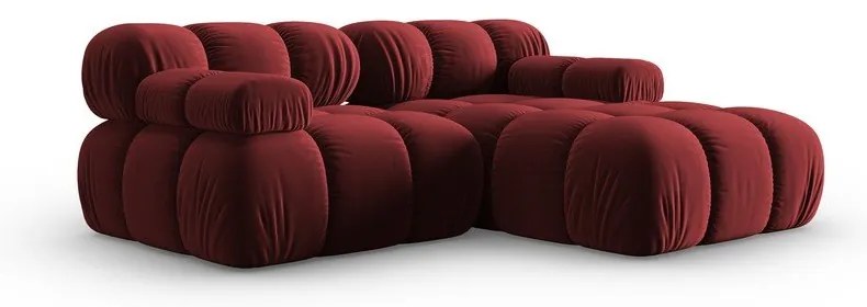 Colțar roșu cu tapițerie din catifea (colț dreapta) Bellis – Micadoni Home