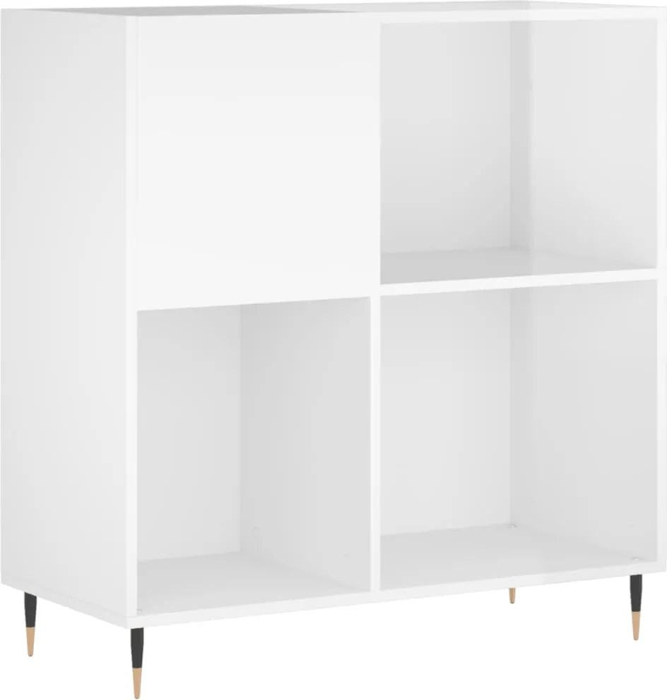 vidaXL Dulap de discuri alb extralucios 84,5x38x89 cm lemn compozit