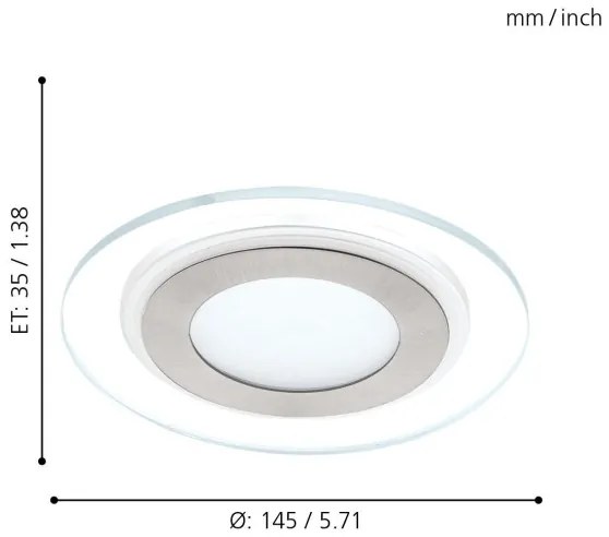 Eglo 95932 - Corp de iluminat LED tavan fals PINEDA 1 LED/11W/230V